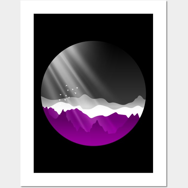 Asexual Sunrise Mountains Landscape Wall Art by Pridish